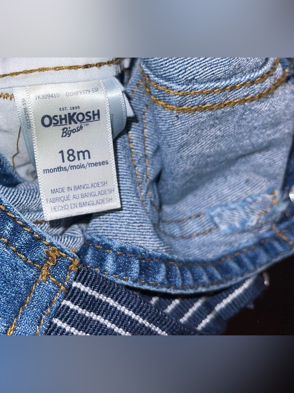 Oshkosh B’Gosh boys bib overalls 18 months denim - Picture 5 of 6